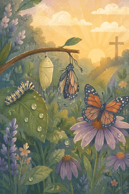 Butterfly Transformation in Dawn Garden