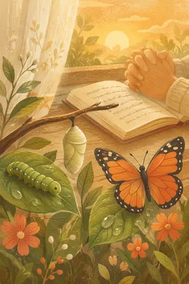 Caterpillar Butterfly Transformation at Prayerful Dawn