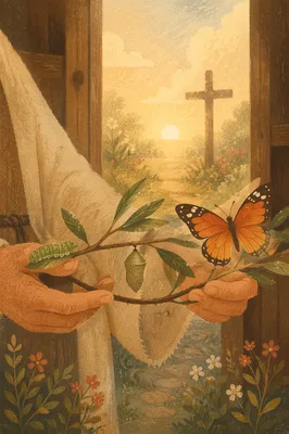 Butterfly Transformation at Chapel Doorway