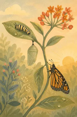 Butterfly Transformation in Dawn Garden