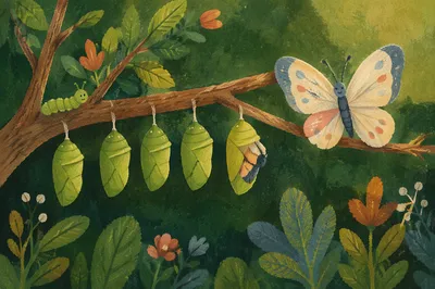 Hopeful Caterpillar to Butterfly Transformation