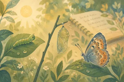 Caterpillar Butterfly Transformation Morning Reflection