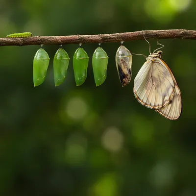 Hopeful Caterpillar to Butterfly Transformation