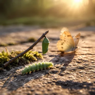 Hopeful Caterpillar to Butterfly Transformation
