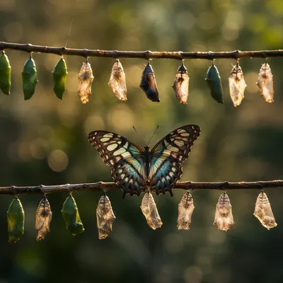 Butterfly Emergence and Chrysalis Transformation