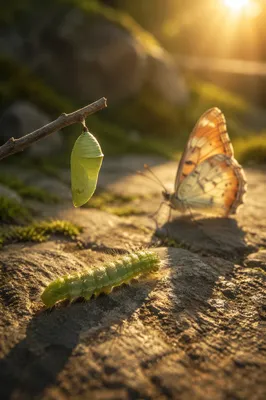 Hopeful Caterpillar to Butterfly Transformation