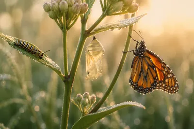 Butterfly Transformation Sequence at Dawn