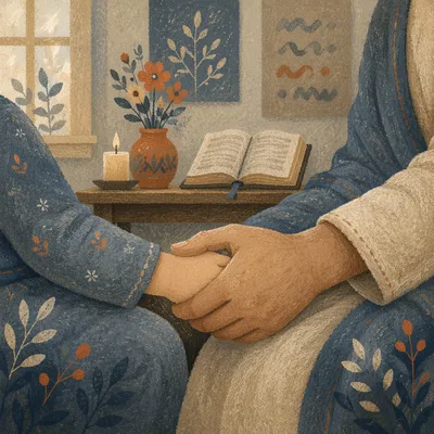 Child Trusting Adult Hand in Prayer