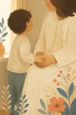 Child Trusting Hands in Warm Sepia Light