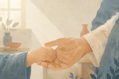 Child Holding Adult Hand in Quiet Trust