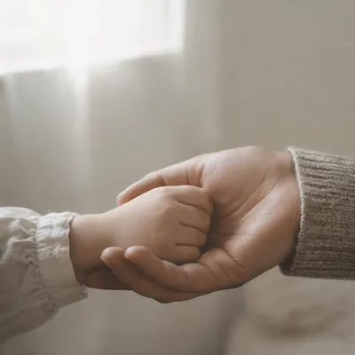 Child Holding Adult Hand in Trust