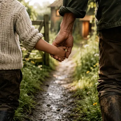 Child Holding Adult Hand in Trust