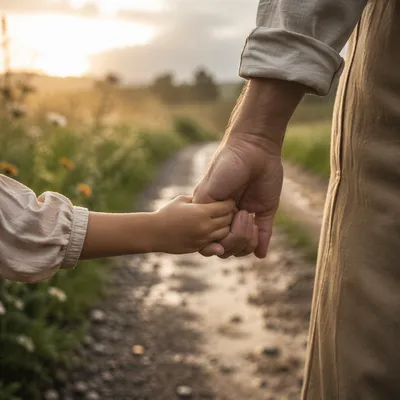 Child Holding Adult Hand in Trust