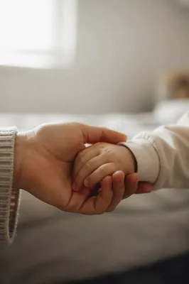 Child Hand Holding Adult Hand in Trust