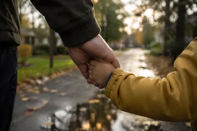 Child Holding Adult Hand in Trust
