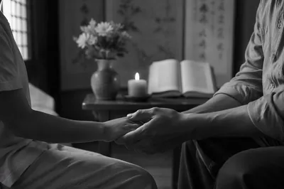 Child Holding Adult Hand in Prayer