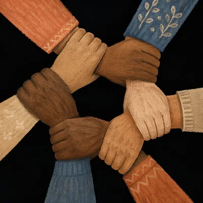 Diverse Hands Joined in Unity