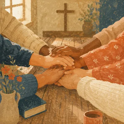 Diverse Hands United in Chapel Prayer