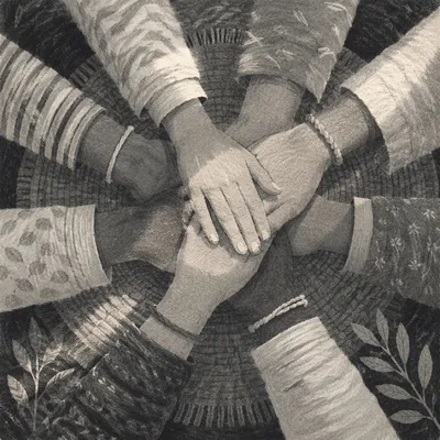 Hands Stacked in Faithful Unity