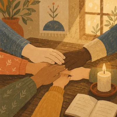Many Hands Joined in Prayerful Unity