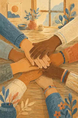 Diverse Hands Stacked in Gentle Unity