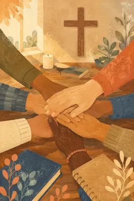 Diverse Hands Joined in Prayerful Unity