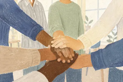 Diverse Hands Stacked in Unity
