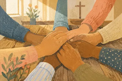 Diverse Hands United in Chapel Prayer