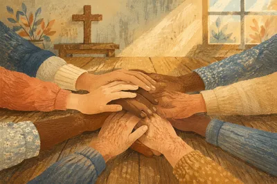 Diverse Hands United in Prayer