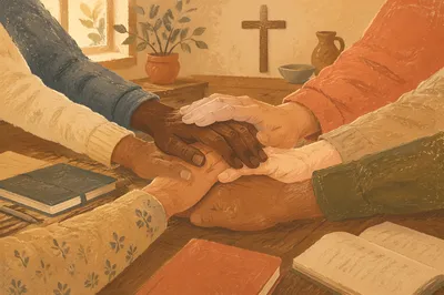 Diverse Hands Joined in Prayerful Unity