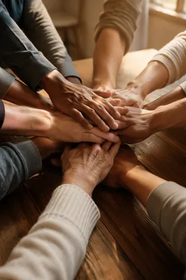 Diverse Hands Stacked in Unity