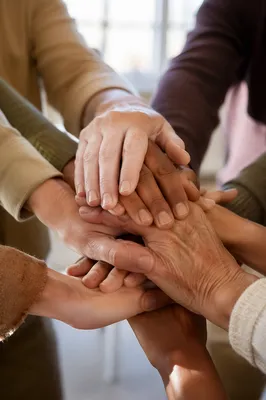 Diverse Hands Stacked in Unity