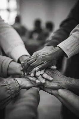 Diverse Hands United in Encouragement