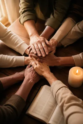 Diverse Hands United in Prayer