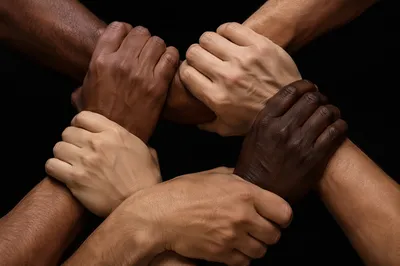 Diverse Hands Joined in Unity and Trust