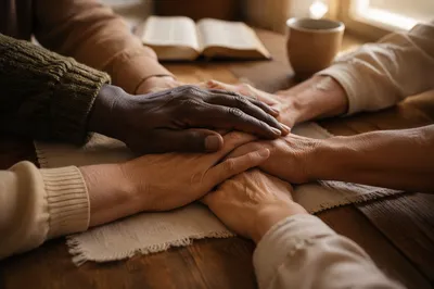 Many Hands United in Shared Prayer