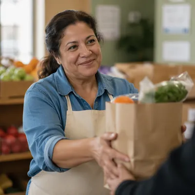 Warm Portrait of Food Pantry Volunteer