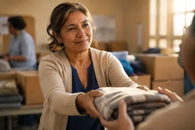 Warm Portrait of Woman Volunteering Indoors