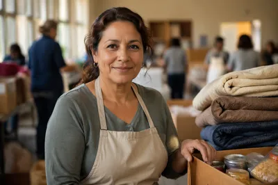 Warm Portrait of Volunteer Woman Indoors