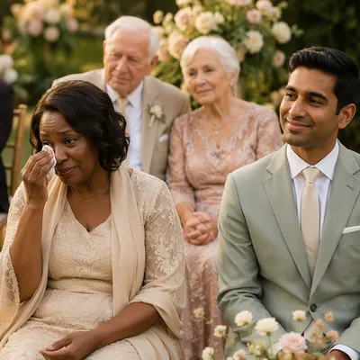Emotional Wedding Guests at Outdoor Ceremony