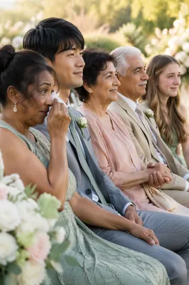 Emotional Wedding Guests During Outdoor Ceremony