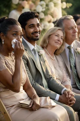 Emotional Wedding Guests During Outdoor Ceremony