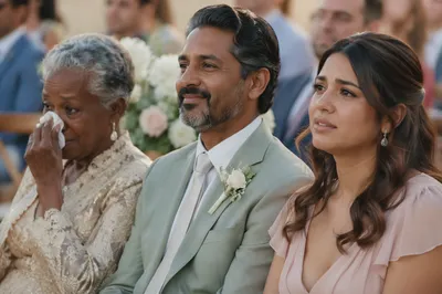 Emotional Wedding Guests During Outdoor Ceremony