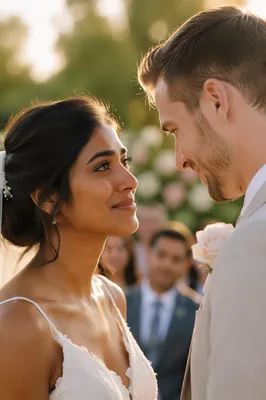 Emotional Wedding Vow Exchange Close Up