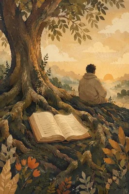 Ancient Tree Roots and Open Bible