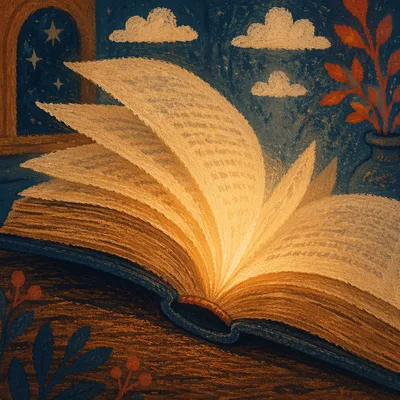 Golden Wisdom Light from Open Book