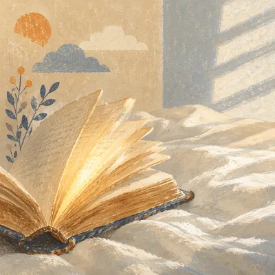 Golden Wisdom Light From Open Book
