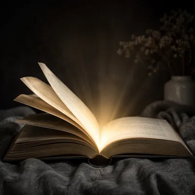 Open Book Glowing With Wisdom and Hope