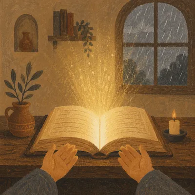 Open Book Glowing With Inner Wisdom