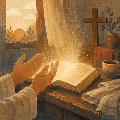 Dawn Wisdom Book With Golden Light